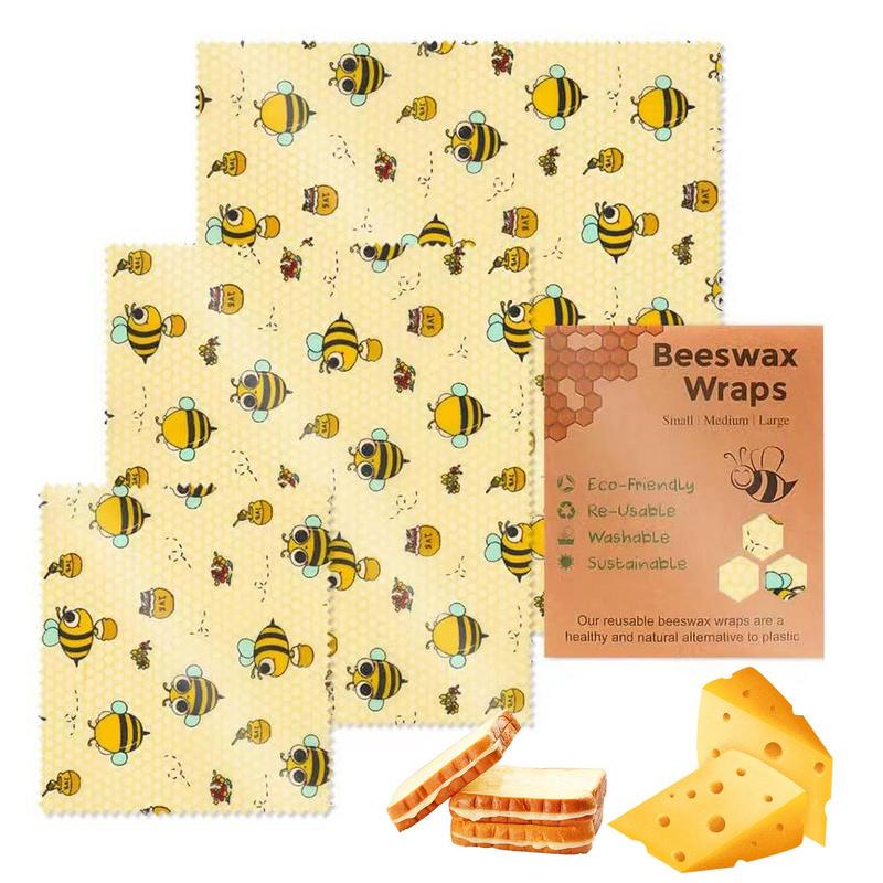 Beeswax Food Cover - 3pcs Reusable Food Fresh Keeping Cloth