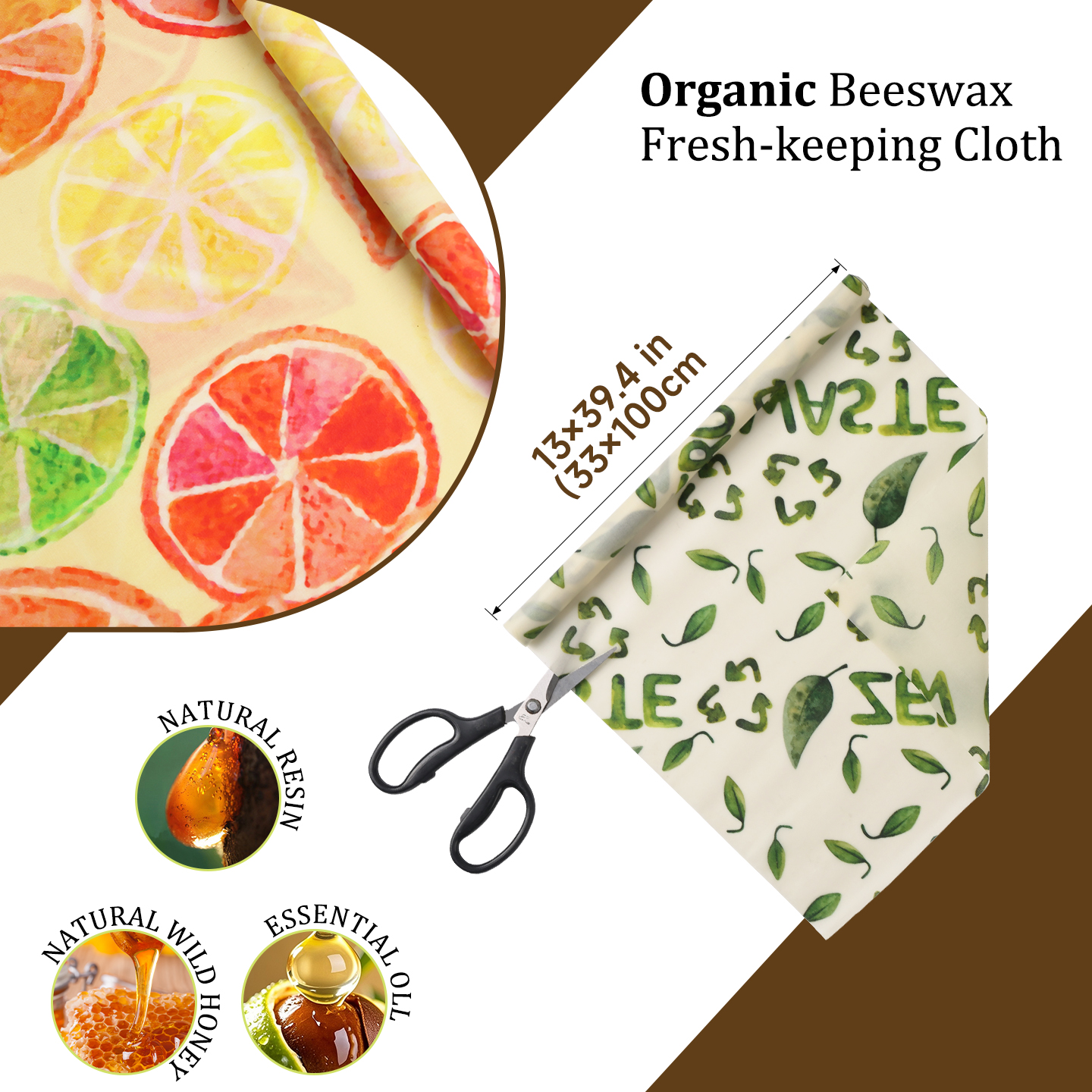 33x100cm Cropable Reusable Bee - Beeswax Food Cover のレビューと価格