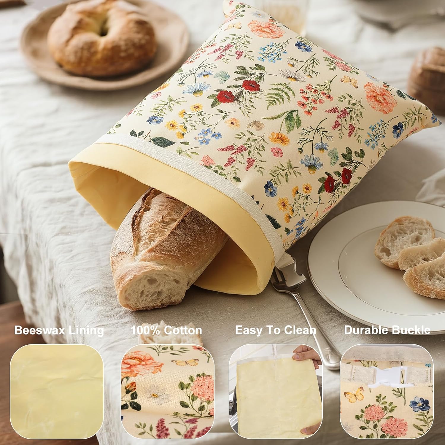 Reusable Beeswax Bread Bags fo - Beeswax Food Cover のレビューと価格