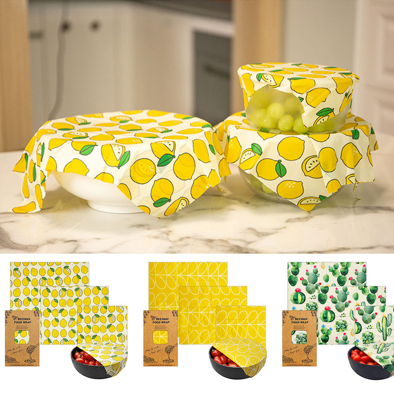 3Pcs/Set Cotton Beeswax Wrap C - Beeswax Food Cover のレビューと価格