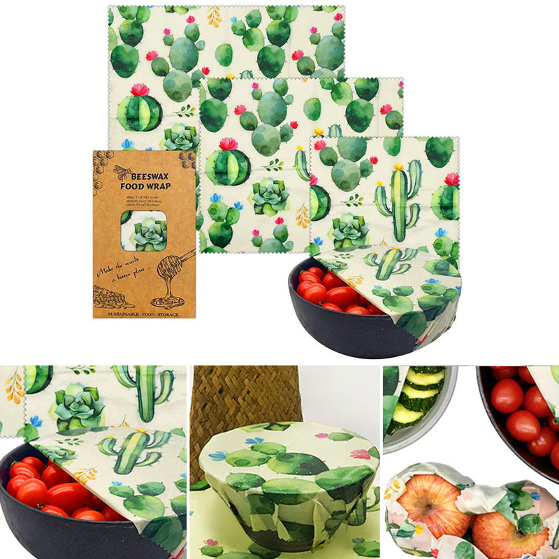 3Pcs/Set Cotton Beeswax Wrap C - Beeswax Food Cover のレビューと価格