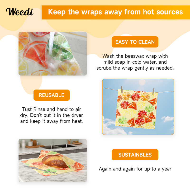 WEEDI 6PCS Plastic-Free Reusab - Beeswax Food Cover のレビューと価格