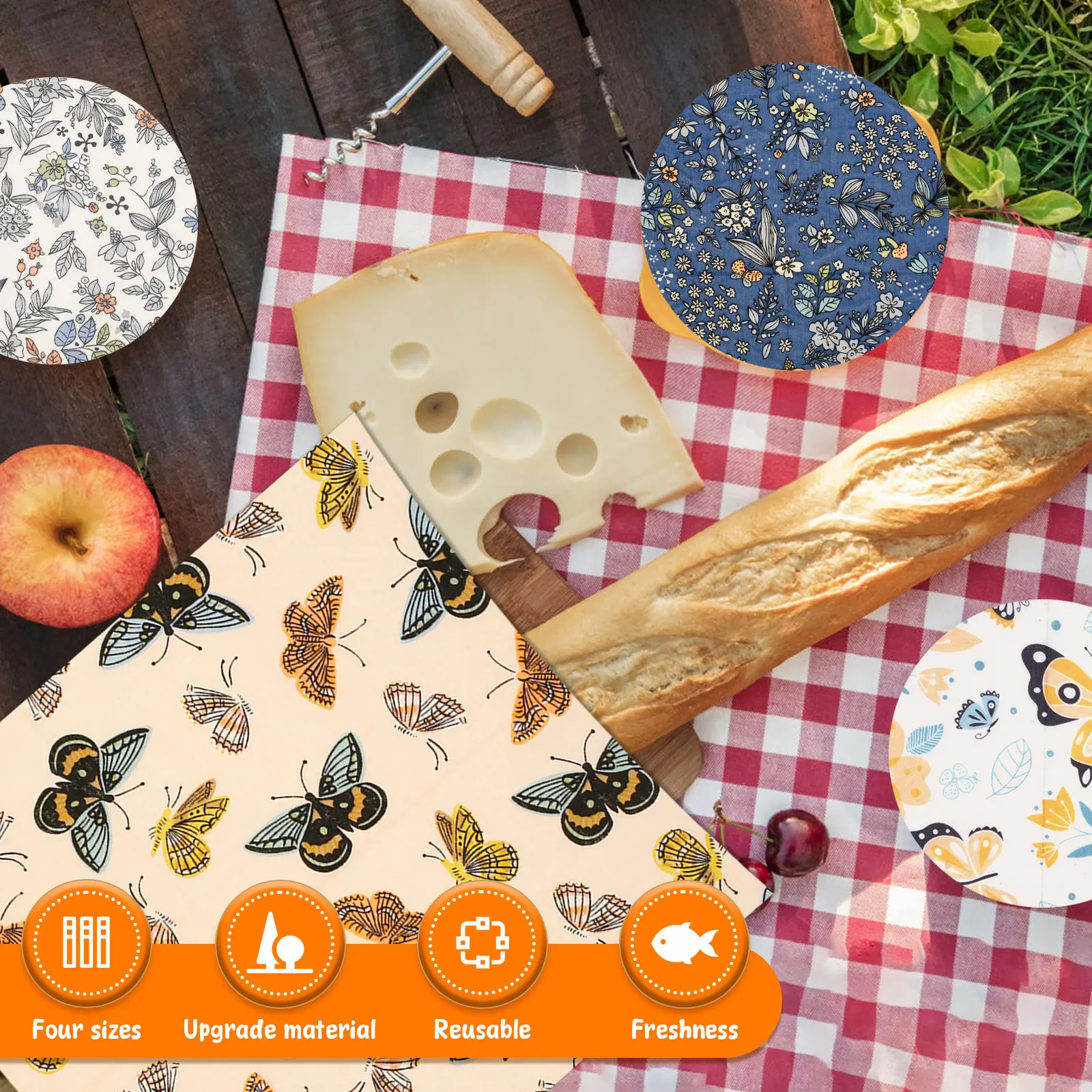 11 Pcs Beeswax Food Wrap Set R - Beeswax Food Cover のレビューと価格