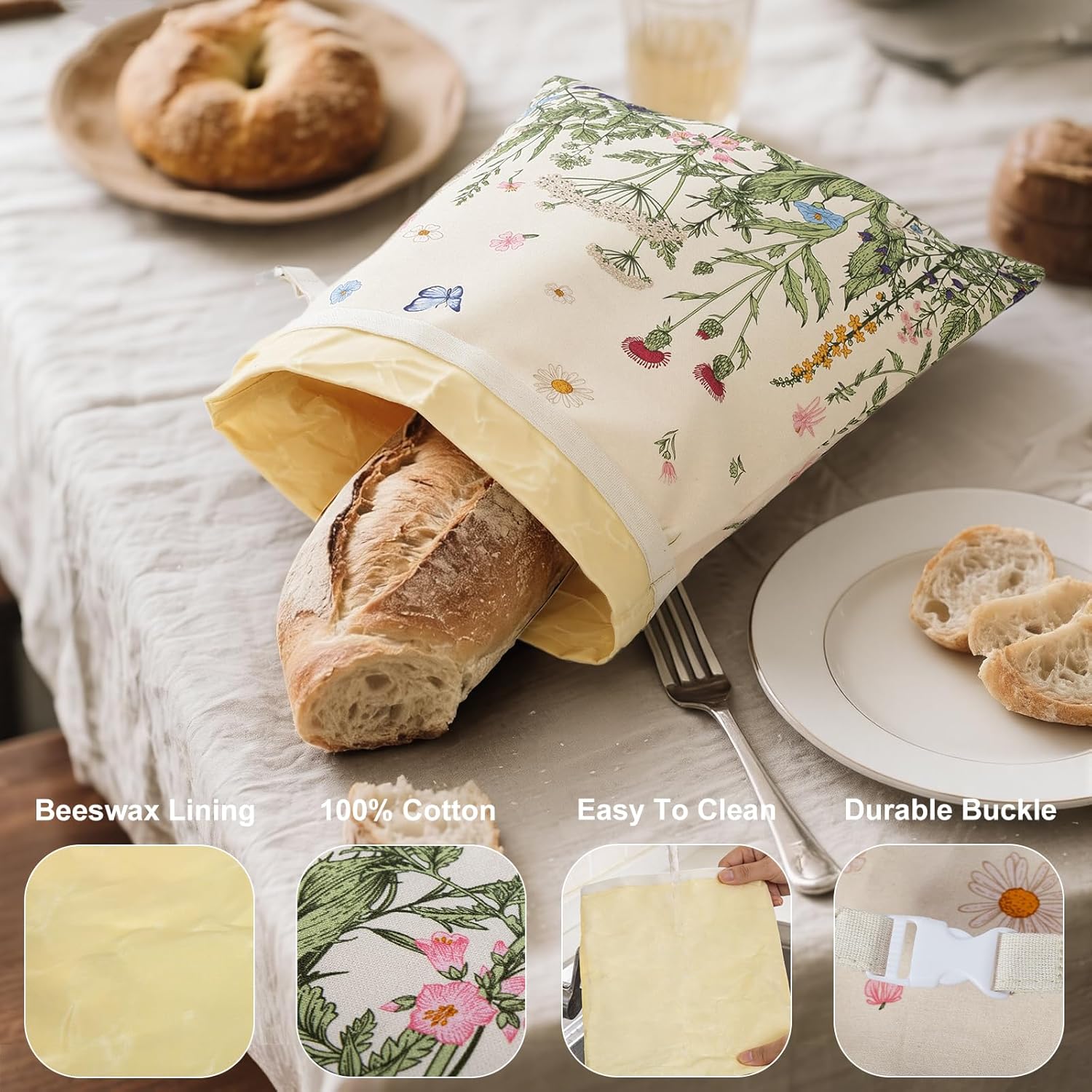 Reusable Beeswax Bread Bags fo - Beeswax Food Cover のレビューと価格